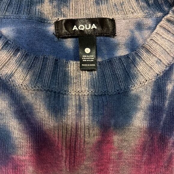 Aqua Girls Blue & Pink Tie Dye Crewneck Sweater - Picture 2 of 4